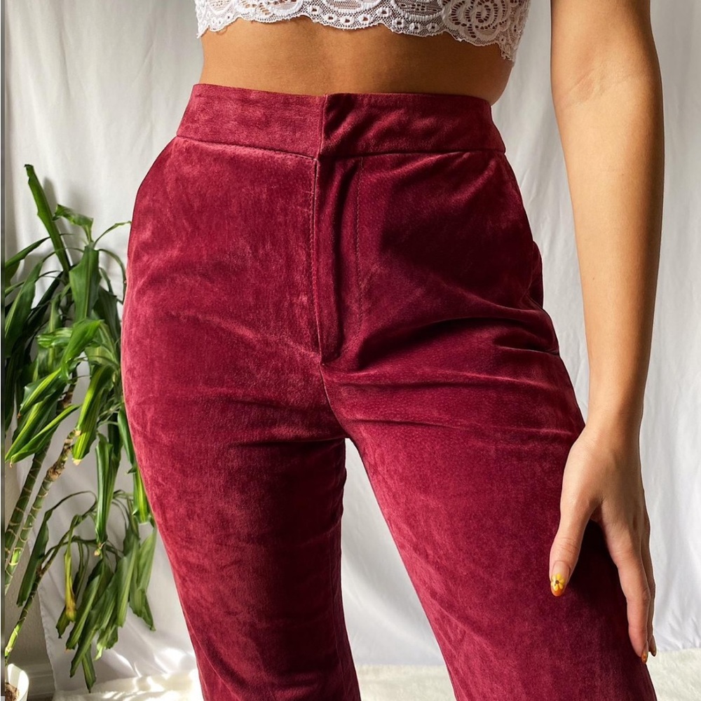 🥀 Anthropologie Burgundy Suede Flare Pants 🥀